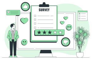 Person taking notes of survey