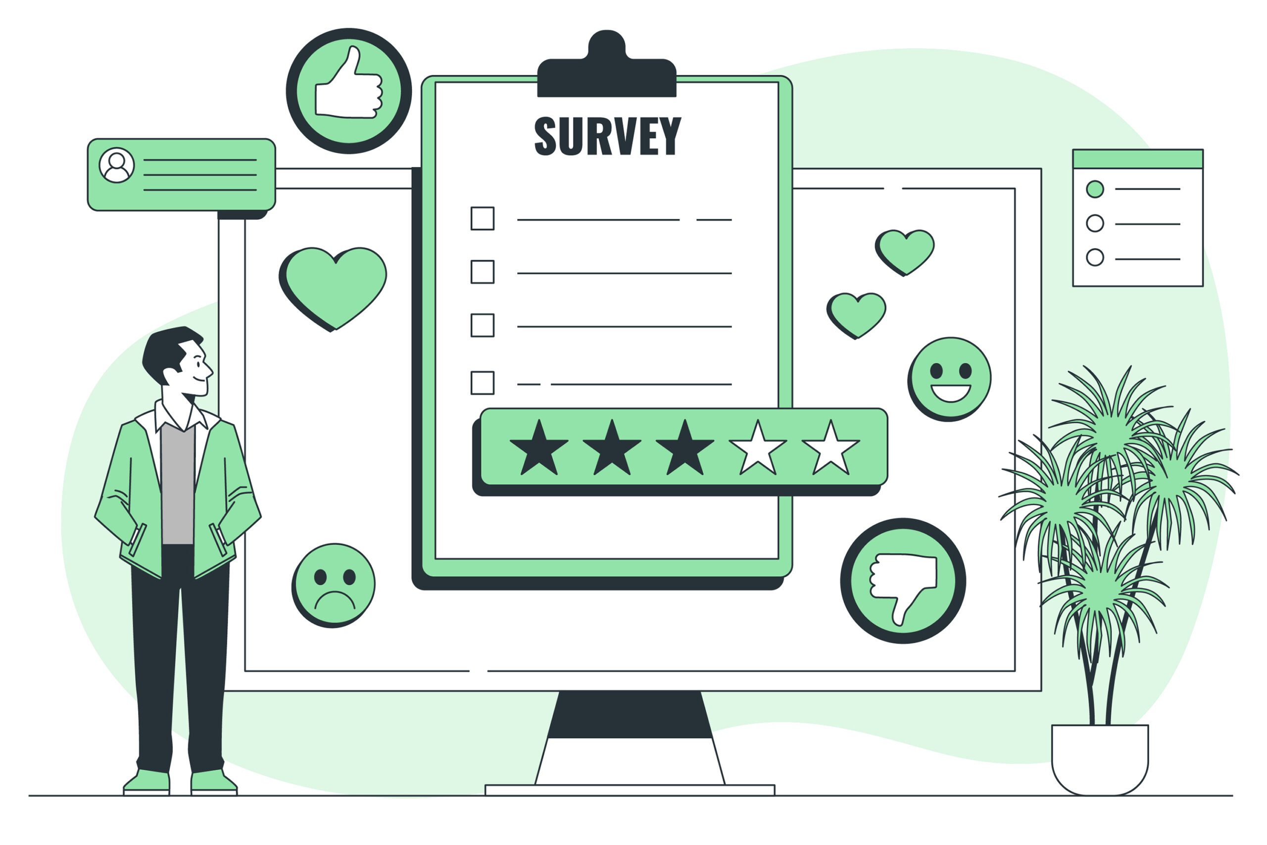 Person taking notes of survey